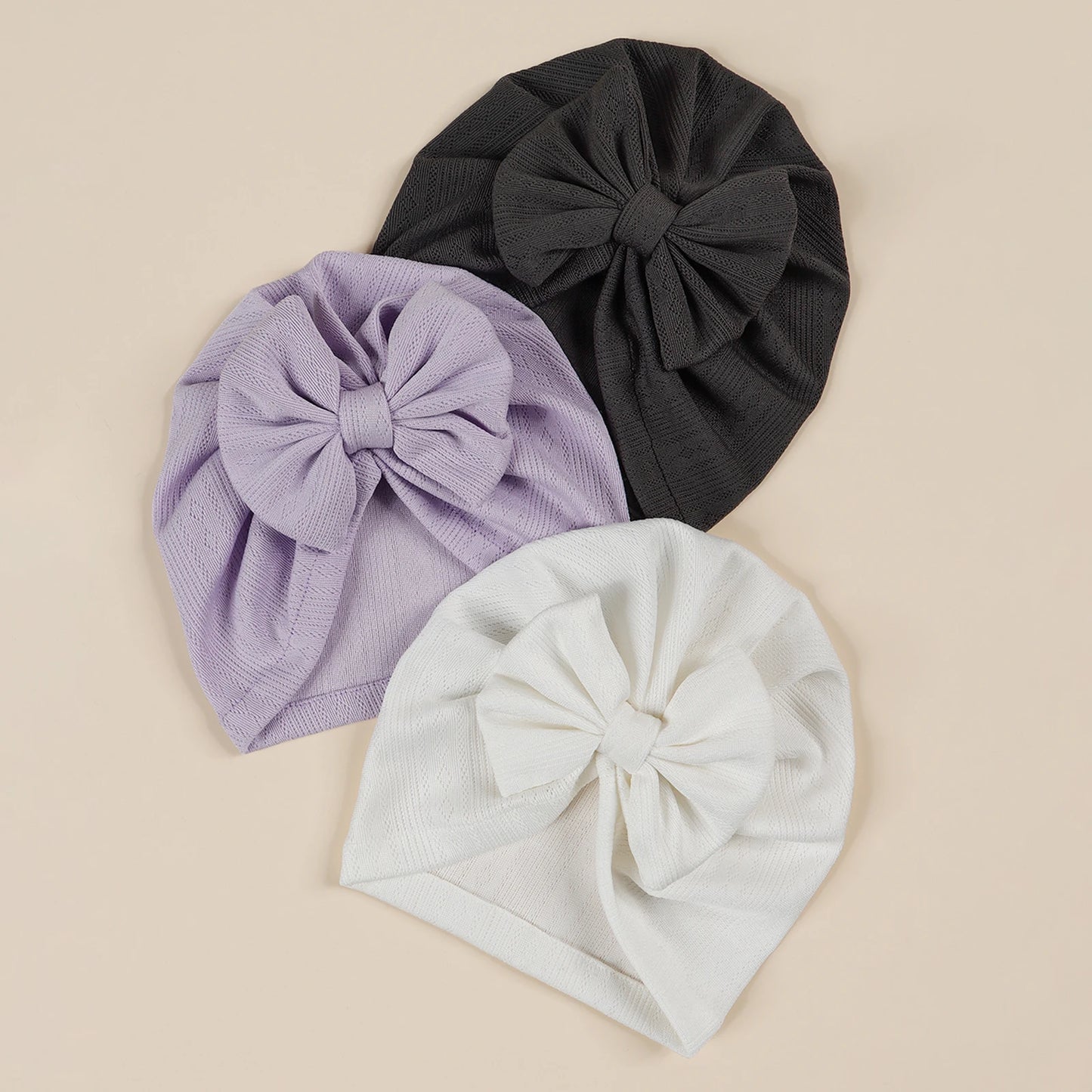 3pcs Baby Girl Bow Turban Set