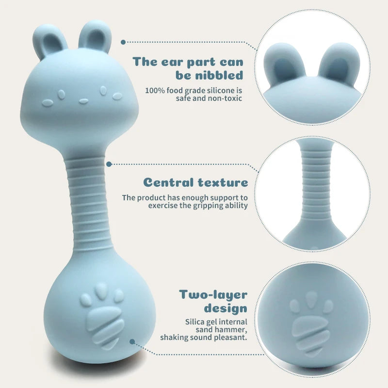 Baby Bunny Silicone Rattle Teether