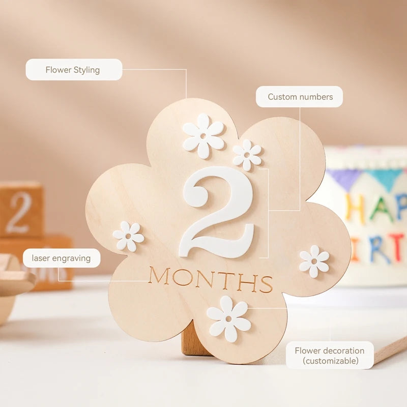 Wooden Baby Milestone Cards