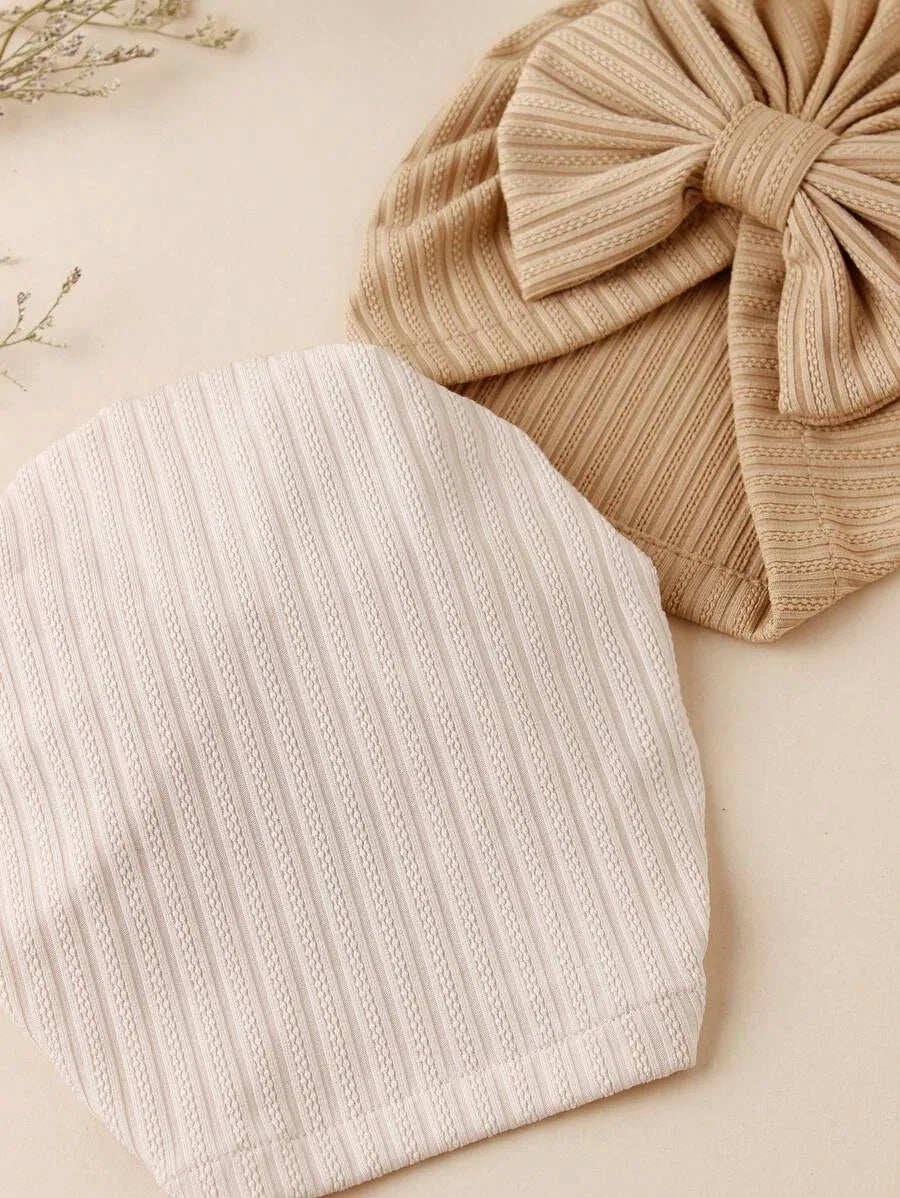 3pcs Baby Girl Bow Turban Set
