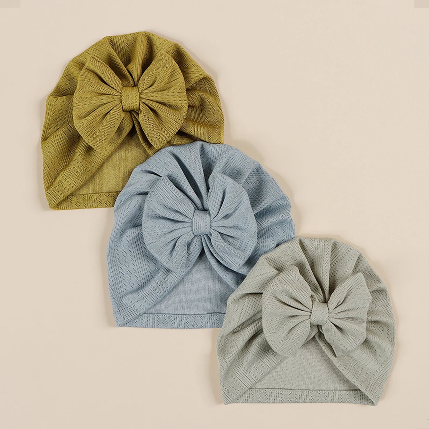 3pcs Baby Girl Bow Turban Set