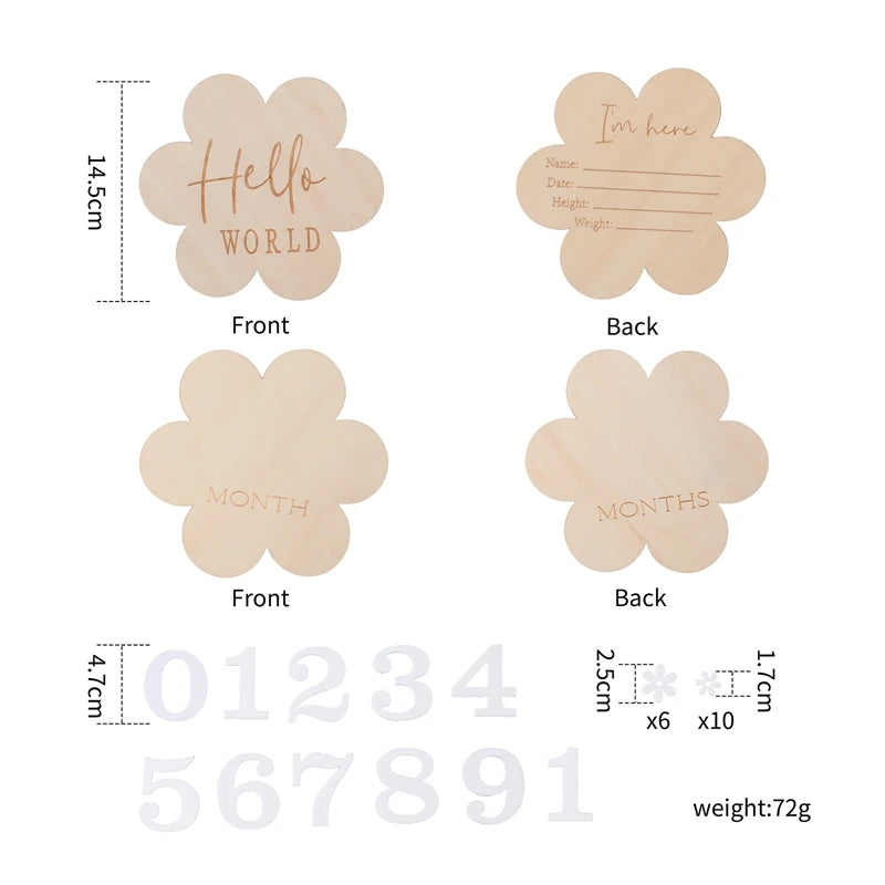 Wooden Baby Milestone Cards