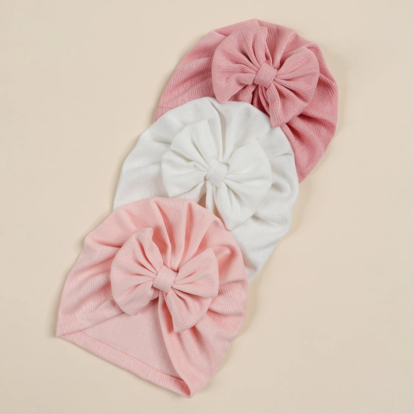 3pcs Baby Girl Bow Turban Set