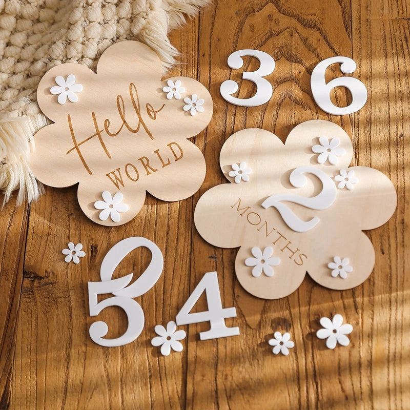Wooden Baby Milestone Cards