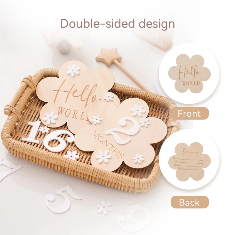 Wooden Baby Milestone Cards