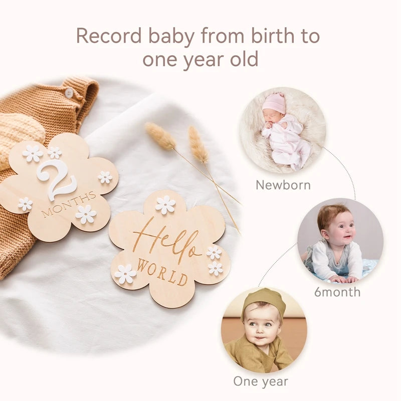 Wooden Baby Milestone Cards